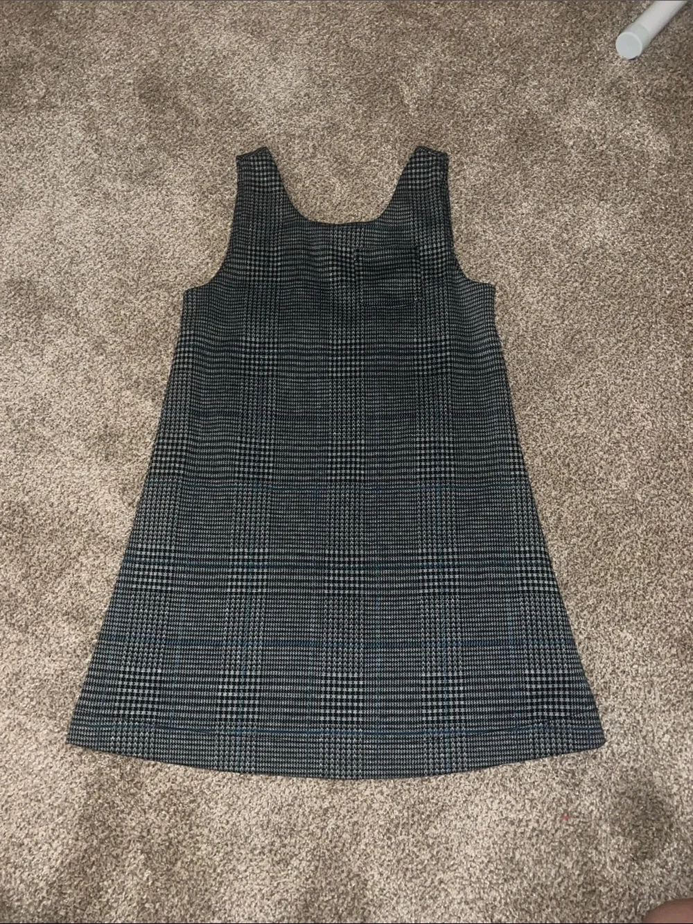Old Navy Black and White Plaid Sleeveless Shift Dress